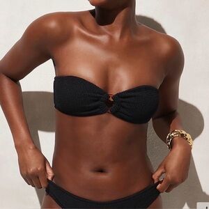J. Crew Black Bandeau Strapless Bikini Top